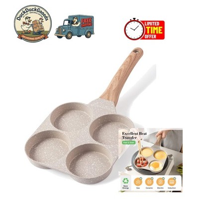 Health-Conscious 4-Cup Granite Omelette Pan   For Gas and Induction Stovetops