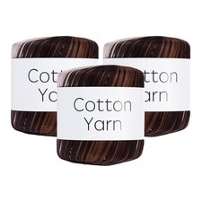 Cotton Yarn,Soft Knitting Yarn 3 Packages of 120g/4.23oz/Brown Shades