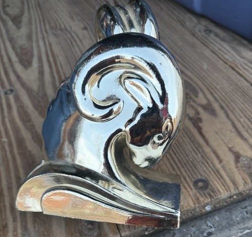 Art Deco 1930s Ram Bookends WOW! Cornell Foundry NY - Picture 3 of 20