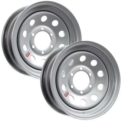 2-Pack Trailer Rim 15X6 15 Inch 6 Lug On 5.5 Center Silver Modular Wheel