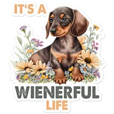 Dachshund Wienerful Life - Vinyl Decal Sticker - Car Window Laptop - ebn9886