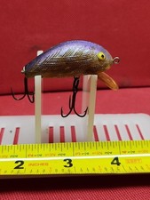 Vintage REBEL Early Ribbed "Humpy" Floater Fishing Lure Classic Purple No Logo V