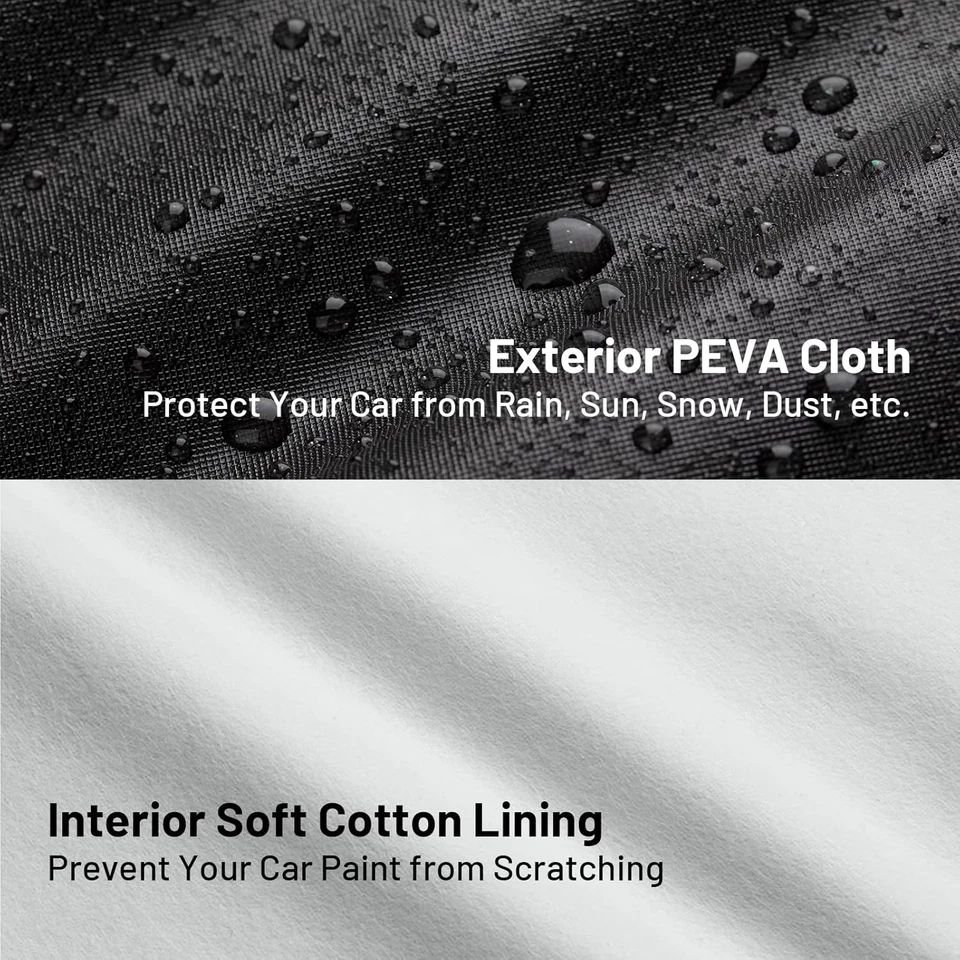 Telo Copriauto Felpato Invernale Impermeabile Telo per Auto Da Esterno per Compa - Immagine 3 di 4