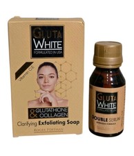 Gluta White Glutathione  Collagen Clarifying  Exfoliating Soap 190g, Serum