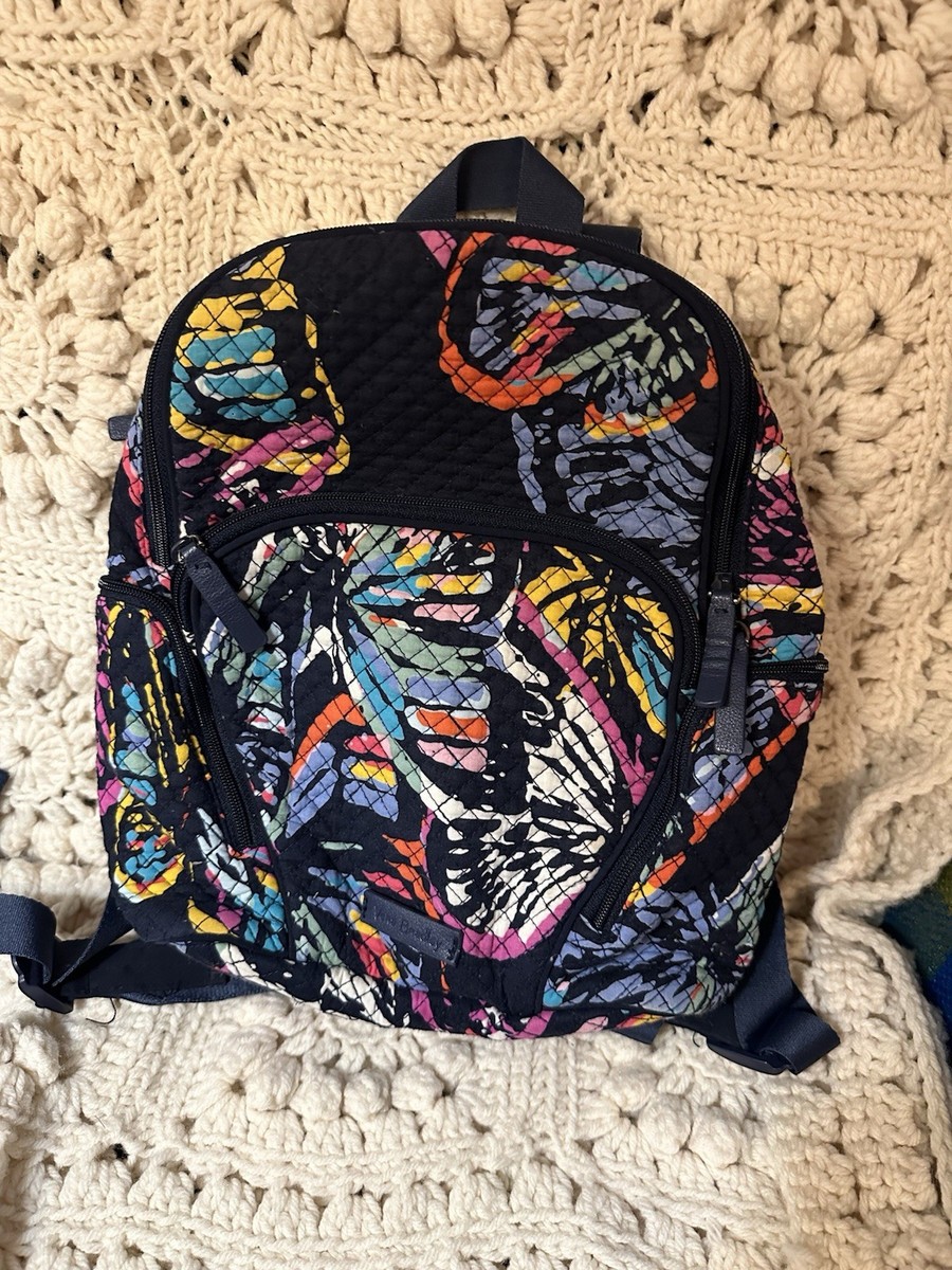Vera Bradley Flutter Butterfly Small Backpack Purse Navy  display picture 1