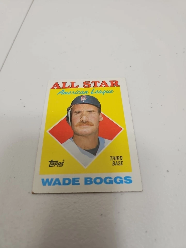 1988 Topps - All-Star Wade Boggs #388 raro error de lágrima Foto 3 de 4