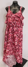 June + Vie Women's Cold-Shoulder Faux-Wrap Dress EH6 Burgundy Size 10/12 NWT