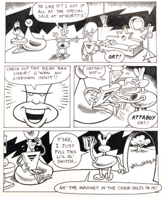 Squork & Ortney Original Comic Art Page 2 - Artie Romero - 1984