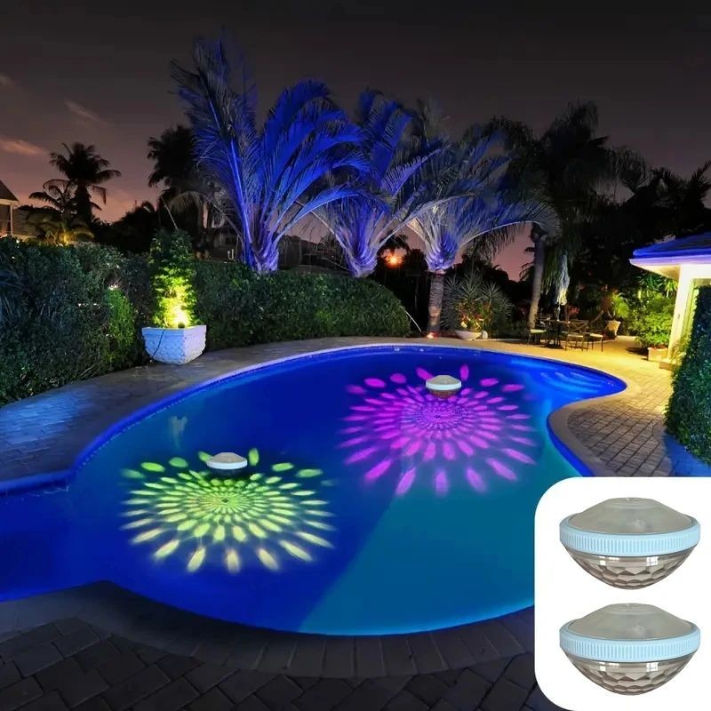 Luces LED Solares Flotantes para Piscina, Luces Impermeables RGB Que Cambia
