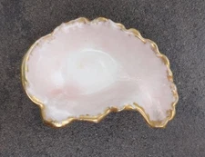 Pale Peach French Porcelain Open Salt Dip, Cellar, Dish!