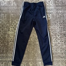 Adidas Boys Navy Blue Joggers Pants With White Stripes L/G 14/16