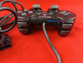 Sony PS2 BLACK Wired Controller OEM DualShock PlayStation 2 Tested