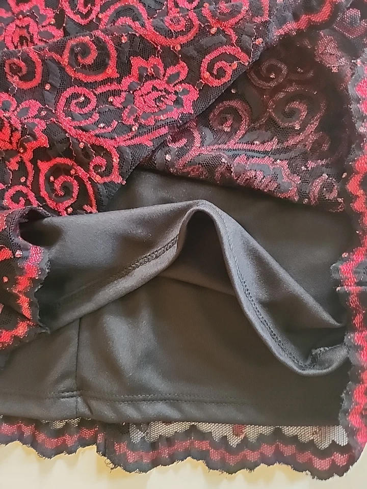 Vestido vintage celeiro cami regata tamanho G preto floral Y2K miçangas caprichoso fada grunge - Imagem 4 de 4