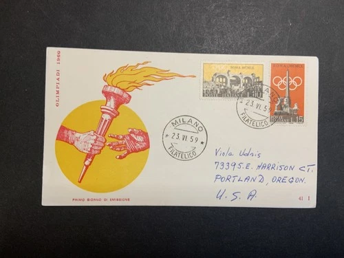 Italy 1959 FDC 1st day Cover Rome Summer Olympics #1