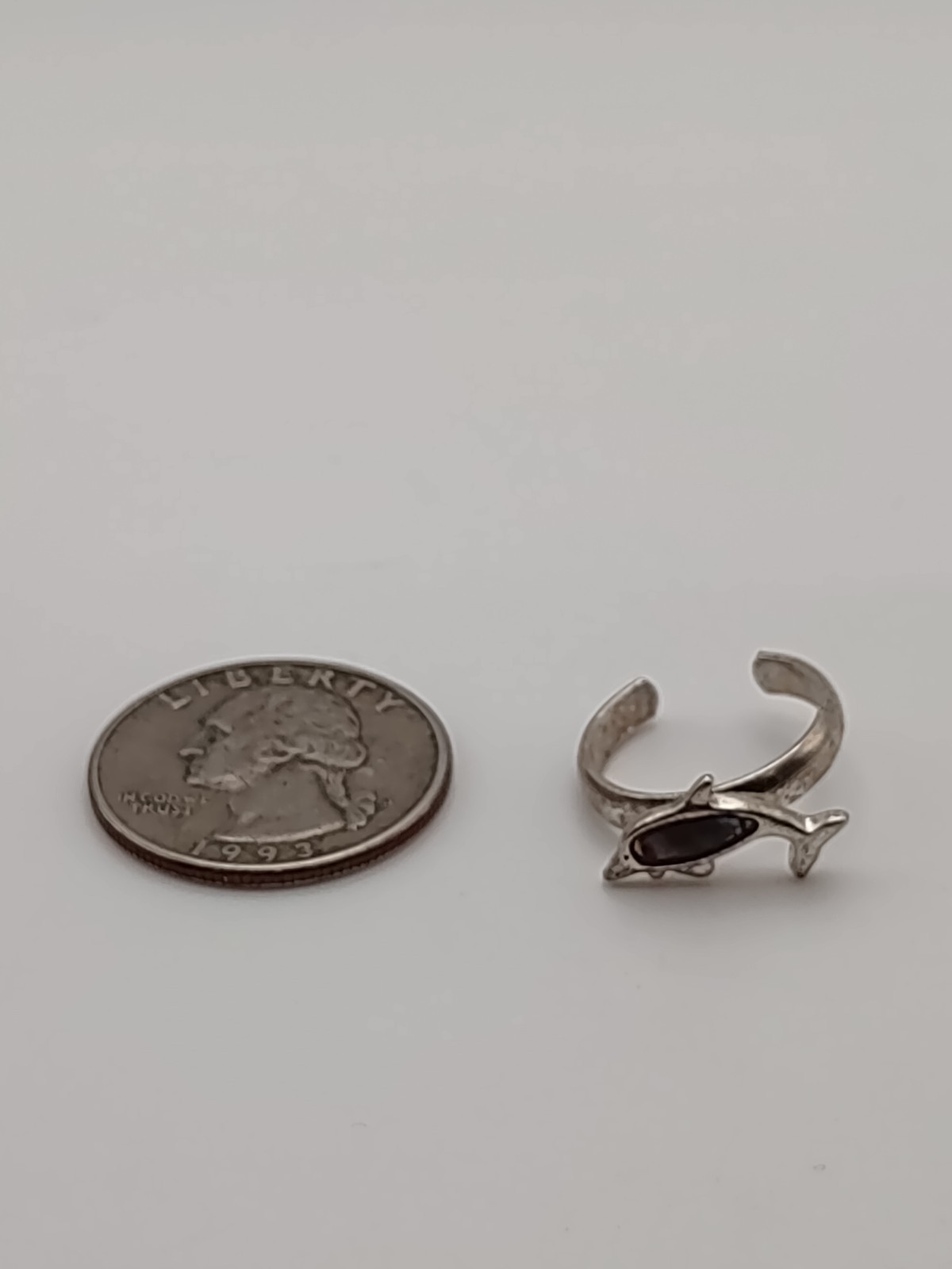 Sterling Silver Dolphin Toe Ring Adjustable Beach… - image 3