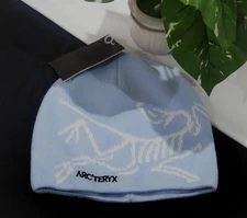 2025 Arc'teryx Bird Logo Beanie Merino Wool Light Blue Knit Ski Cap Unisex NWT