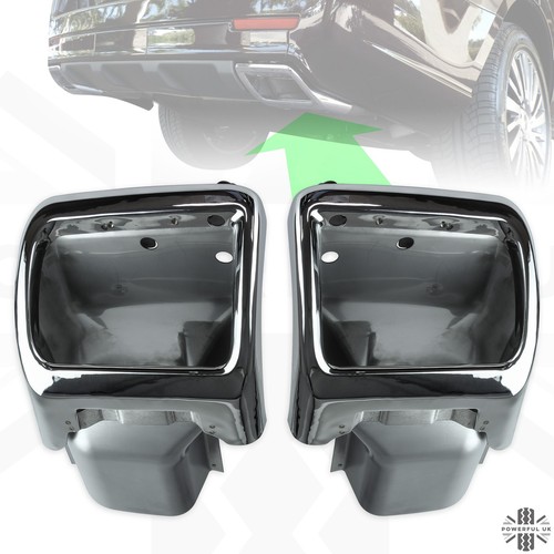 Rear bumper chrome exhausts tailpipe for Range Rover L322 Exterior Design Pack - Picture 2 of 8