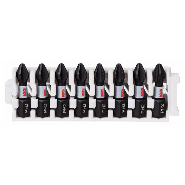 Bosch Impact Control PH2 Bit Set 1/4"" Hex Shank Robust Durable