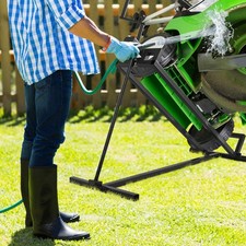 Adjustable Lawn Mower Stand with 880lbs Capacity for Tractor Mowers Black