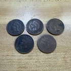 Indian Head Cent Penny 5-Pc Lot 1890, 1891, 1901, 1904 Circulated US Coins