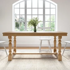 Bush Furniture Rectangular Dining Table, 67 Inch Squire Trestle, Farmhouse Decor