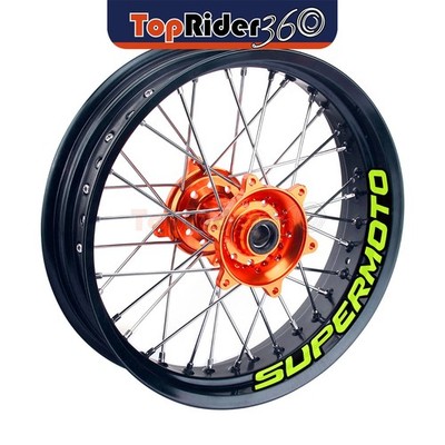 Green Supermoto Rim Wrap Sticker 17'' For SUZUKI DR-Z 400E 00-19 18 17 16 15 14