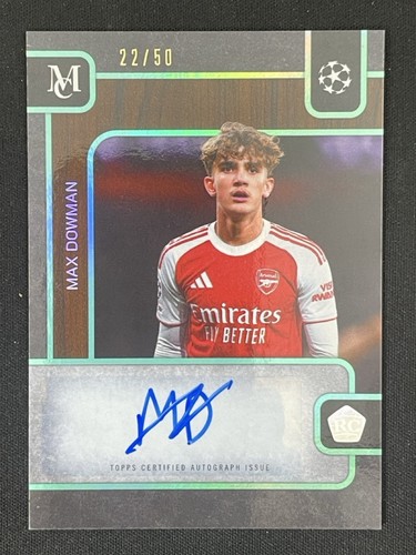 Max Dowman 2025-26 Topps Museum Collection UCC Rookie Turquoise Auto RC /50