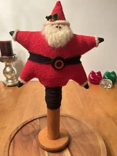 Primitive Star Santa Decor Christmas Rustic Farmhouse Folk Art Country Spool 16”