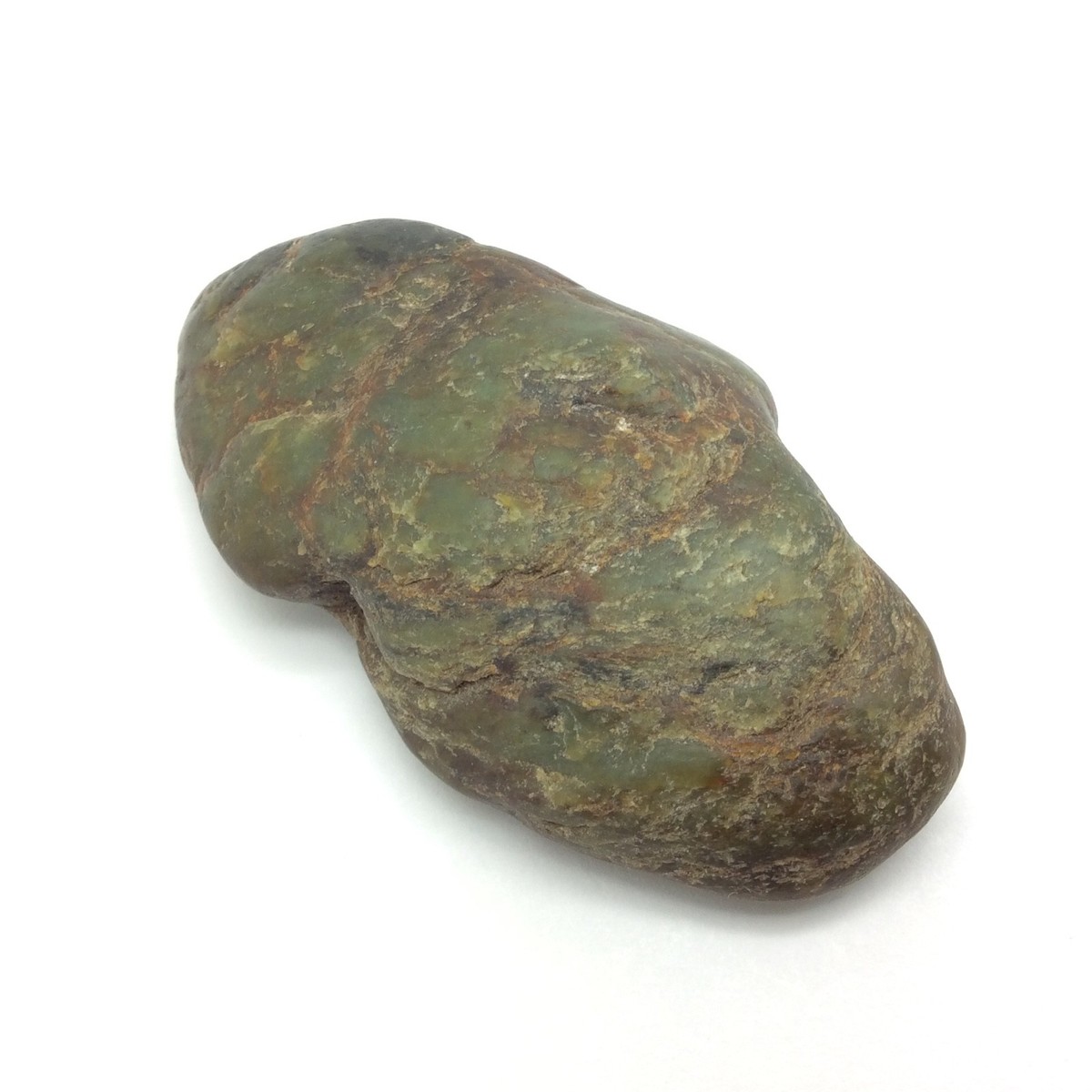 No.976 カップ、グリーン石 Big Sur Jade Cobble Vulcan Nephrite Jade Stone Specimen Monterey