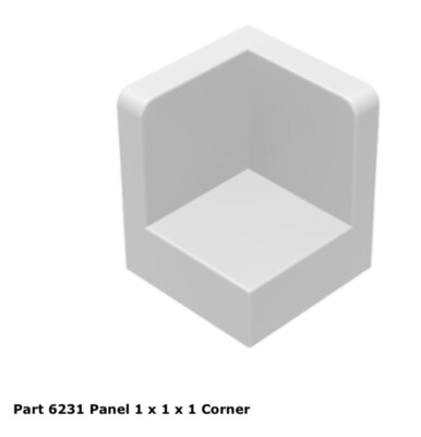 Lego 1x 6231 White Panel 1 x 1 x 1 Corner 7161 | eBay