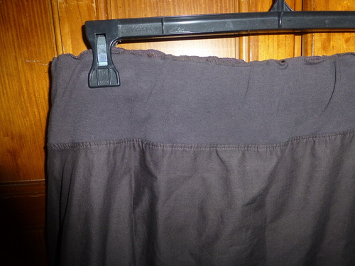 ~ EILEEN FISHER ~ schokoladenbraun Baumwolle 2-lagig A-Linie langer ROCK Gr. XL - Bild 3 von 8