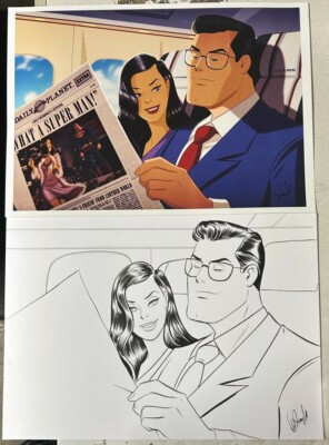 CLARK / SUPERMAN LOIS LANE Animated Series ORIGINAL ART & Print