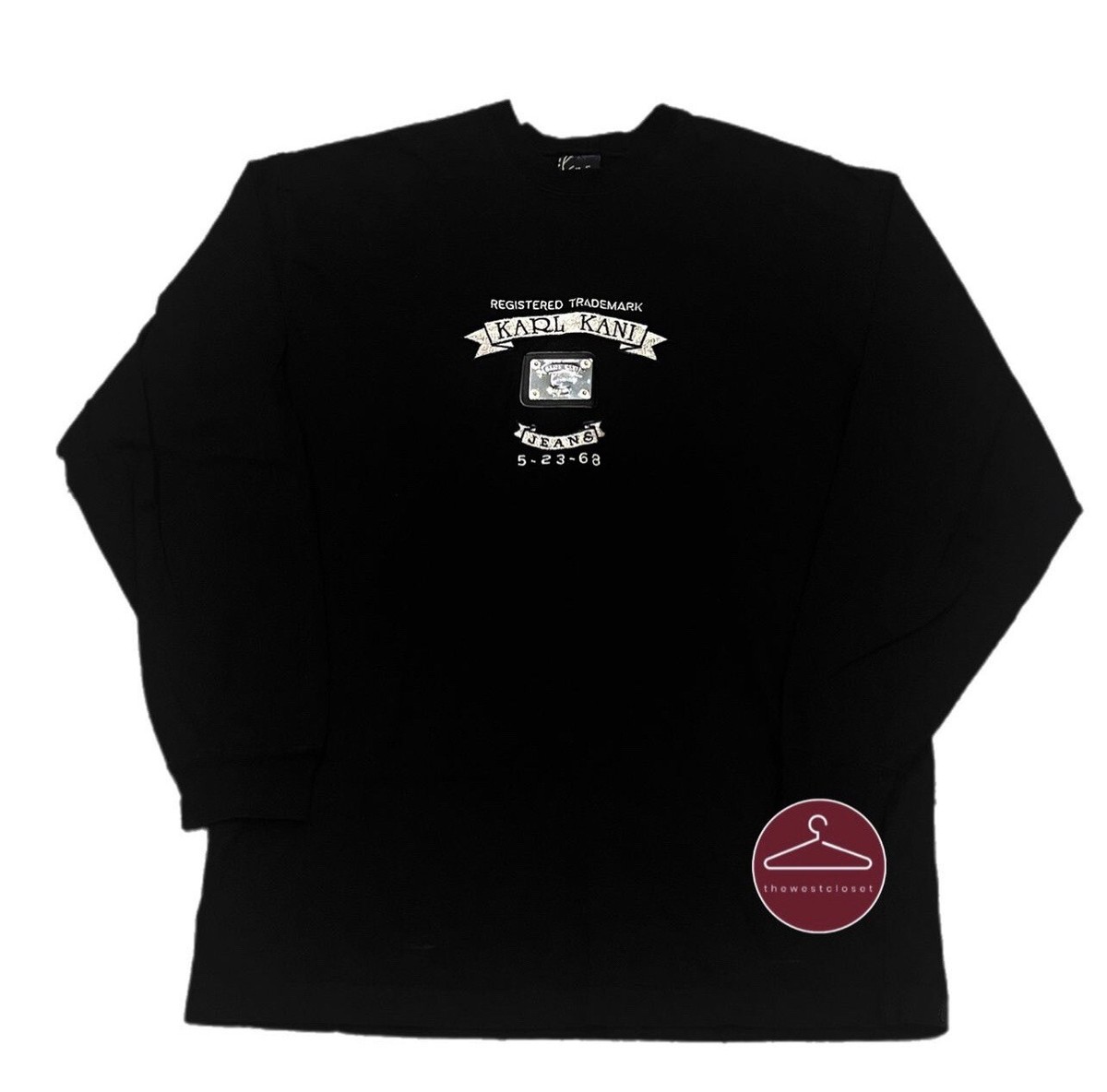 Karl Kani Vintage 90s Plate Shirt Long sleeve Black Rare Grail 