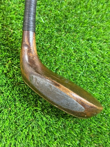 Antique Vintage R Simpson Carnoustie, Scotland Hickory Shaft Brass/Metal Face Wo - Picture 5 of 7