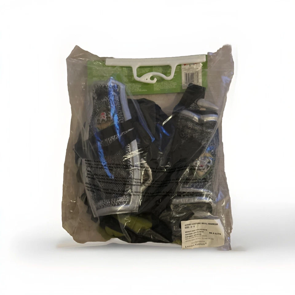 Nova Fantasia Infantil Guerreiro Caveira Halloween por Disfarce Tamanho 4-6 - Imagem 3 de 4