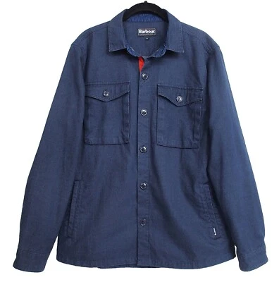 Barbour Men's Thermo Overshirt Jacket Cotton Blend  Navy Size M