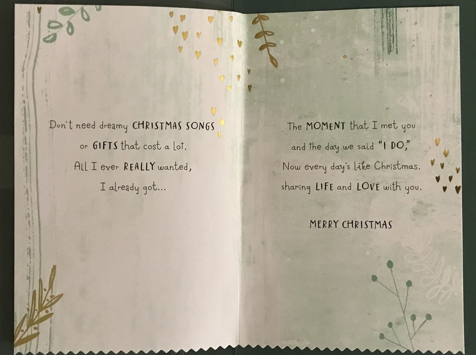 A mi increíble esposa, Feliz Navidad, pareja caminando tomados de la mano, tarjeta de felicitación Foto 4 de 4