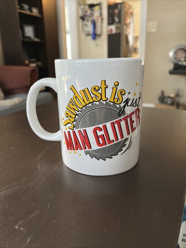 "Sawdust is Just Man Glitter" 16 oz Coffee Cup Large Mug Royal Norfolk EUC VTG - 第 3/7 張圖片