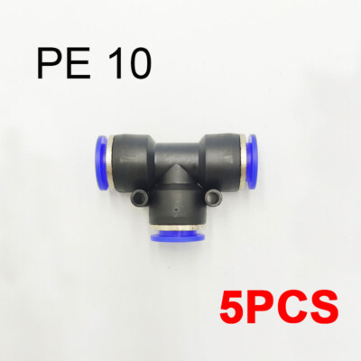 Raccordo A T Per Tubo Pneumatico 3/8" (10 Mm) – 5 Pezzi – Innesto Rapido Push-to-Connect
