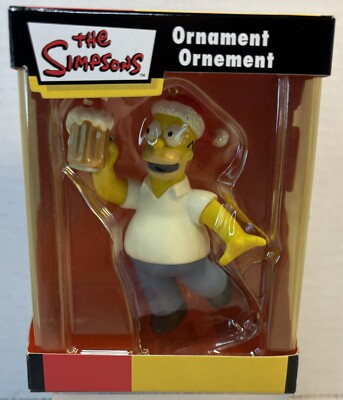 The Simpsons Homer Beer Christmas Ornament 2006 American Greetings NIB