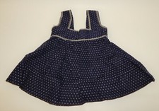 Vintage Navy White Dotted Swiss Size 1 Toddler 1T Dress