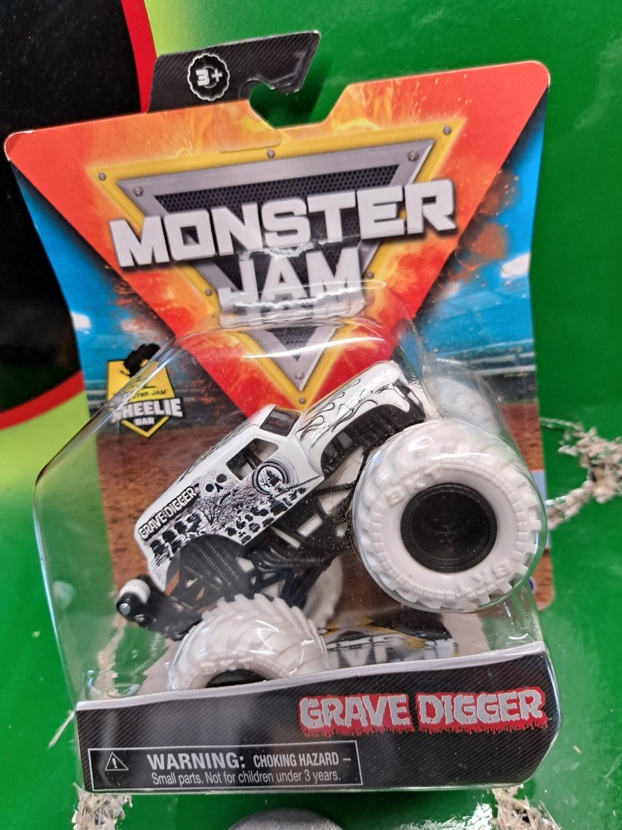 White Grave Digger Spinmaster Monster JamBad To The Bone Rare