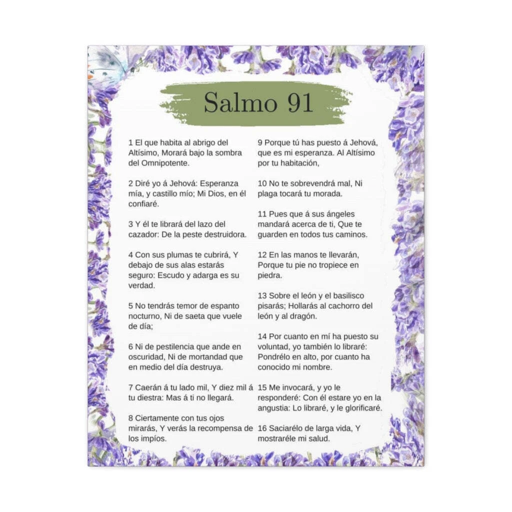 Salmo 91 Impresion De Arte Crist en Blanco Spanish Ready to Hang Bible  Canvas U