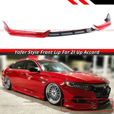 For 2021-2022 Honda Accord Yofer San Marino Red Front Bumper Lip Splitter Kit
