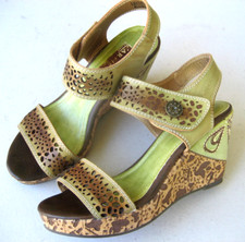 L'Artiste Allura by Spring Step Sandals Womens 9 Wedge Leather NEW