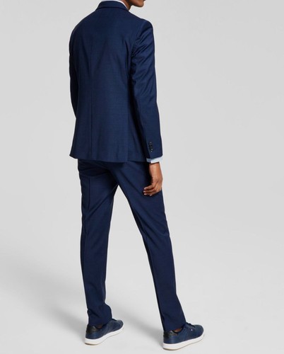 Tommy Hilfiger Men's Blue Wool 2-Piece Jacket & Pants Suit Size 44S 38W-30L - 第 2/6 張圖片