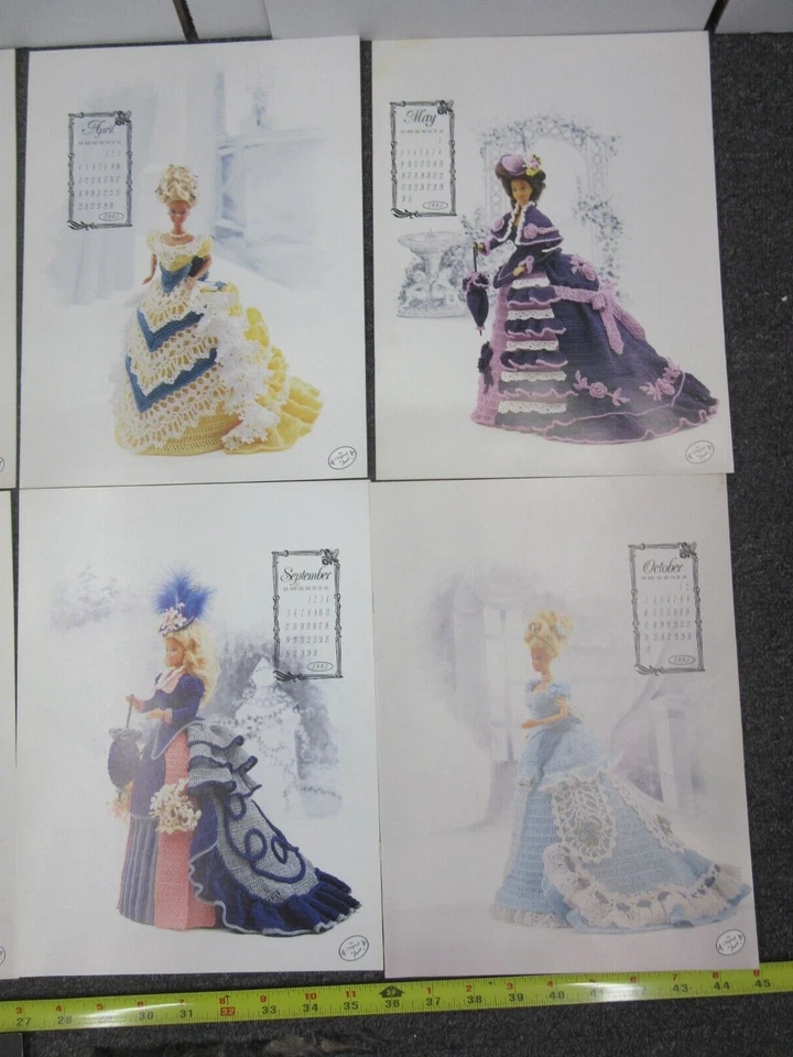 13 Annie's Attic '93 Calendar Crochet Clothes Fashion Doll Patterns Lot +Wedding - Image 4 of 4