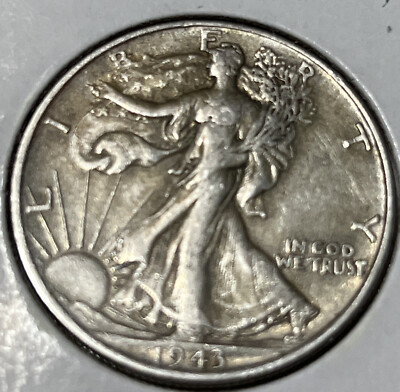 1943 Walking Liberty Silver Half Dollar - AU Condition - Very Nice