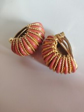 Vintage Mode Gold Tone Clip On Earrings 80s
