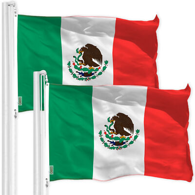 Mexico Mexican Flag 3x5FT 2-Pack 150D Printed Polyester By G128